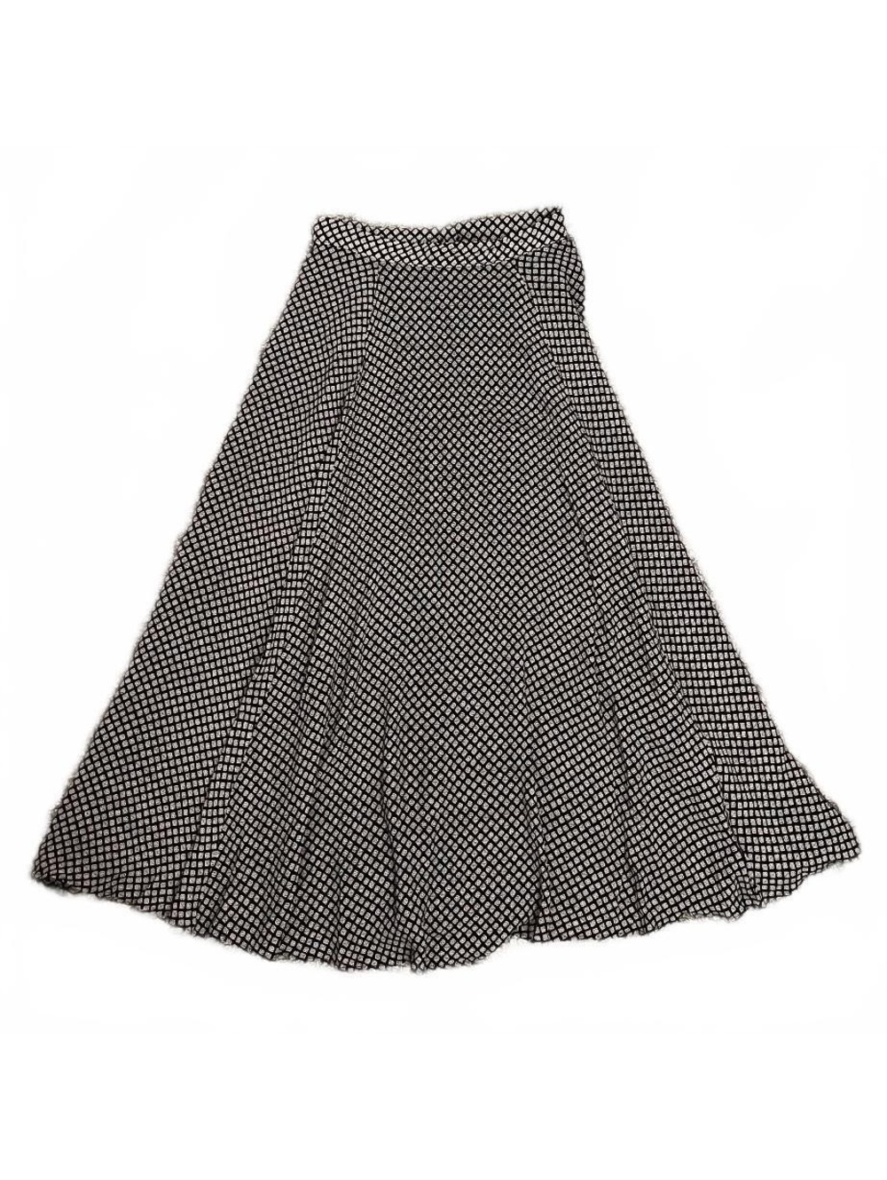 Vintage 90’s Ann Taylor Black Diamond Pattern Swing Maxi Skirt Elegant Fall